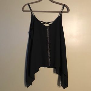 NWT Black Tank Top with beads